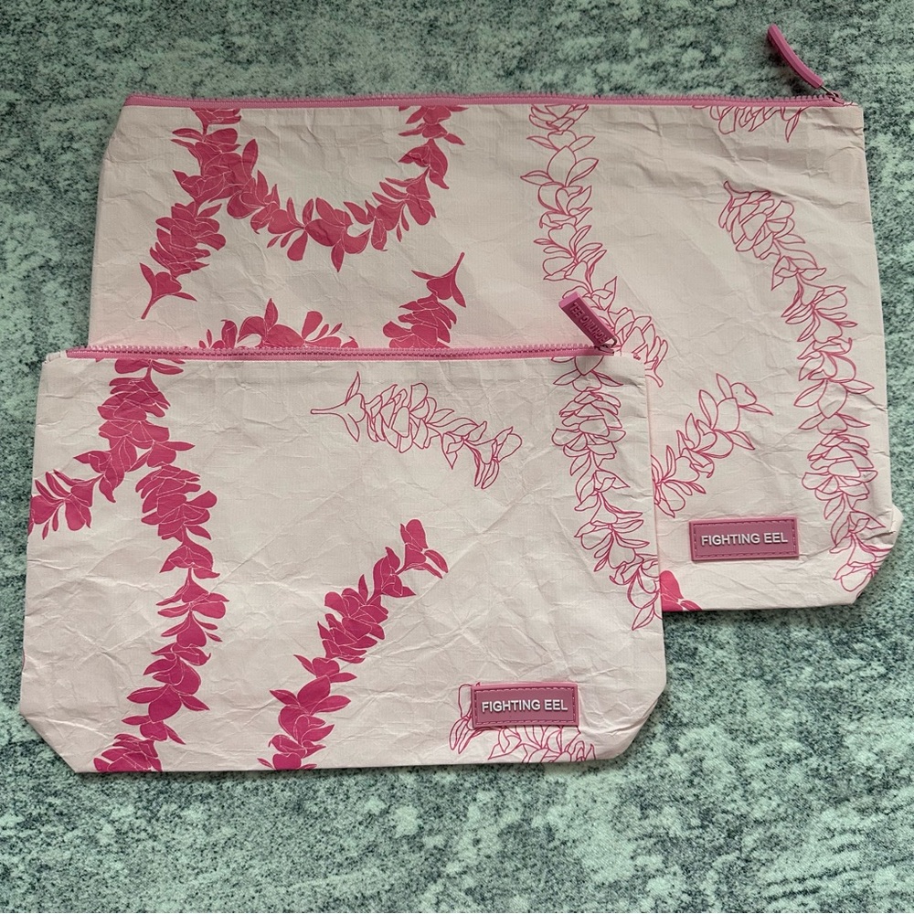 Fighting Eel Plumeria 2-piece zippered pouch